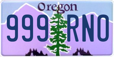 OR license plate 999RNO