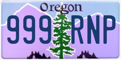 OR license plate 999RNP