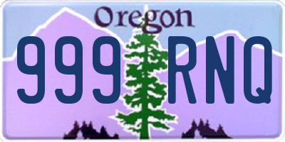 OR license plate 999RNQ