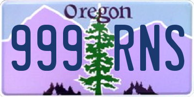 OR license plate 999RNS