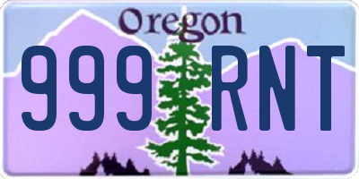 OR license plate 999RNT