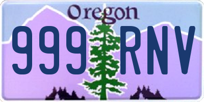 OR license plate 999RNV