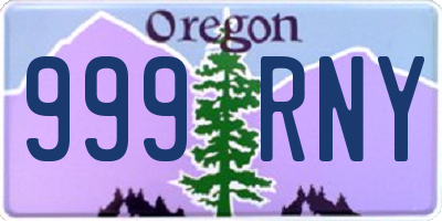 OR license plate 999RNY