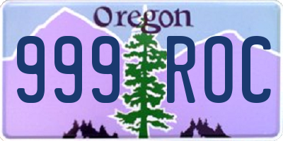 OR license plate 999ROC