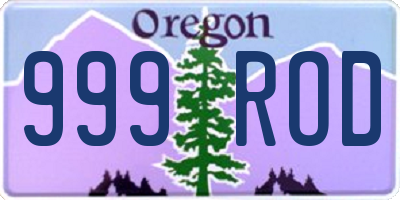 OR license plate 999ROD
