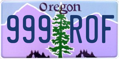 OR license plate 999ROF