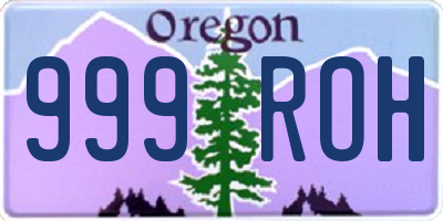 OR license plate 999ROH