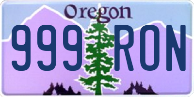 OR license plate 999RON