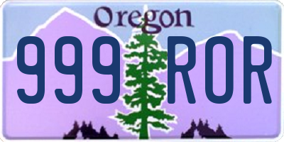 OR license plate 999ROR