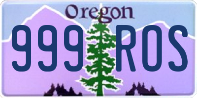 OR license plate 999ROS