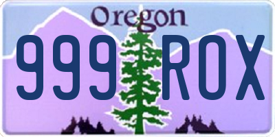 OR license plate 999ROX