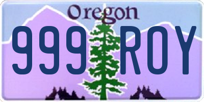 OR license plate 999ROY