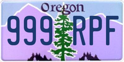 OR license plate 999RPF