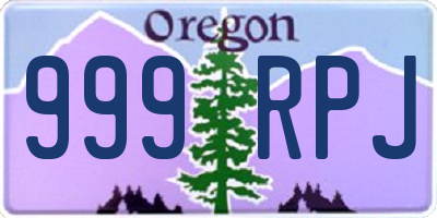 OR license plate 999RPJ