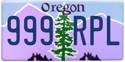 OR license plate 999RPL