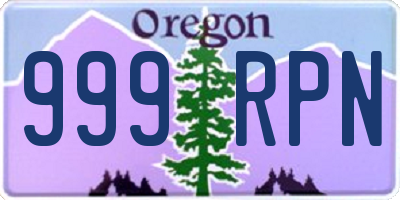 OR license plate 999RPN