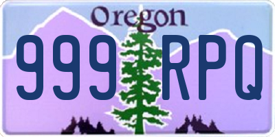 OR license plate 999RPQ