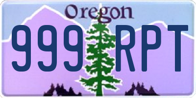 OR license plate 999RPT