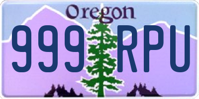 OR license plate 999RPU