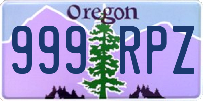 OR license plate 999RPZ