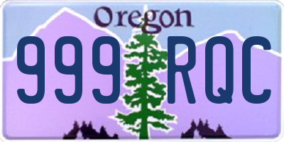 OR license plate 999RQC