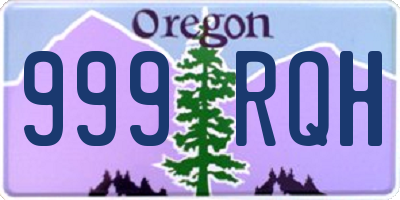 OR license plate 999RQH