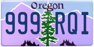 OR license plate 999RQI