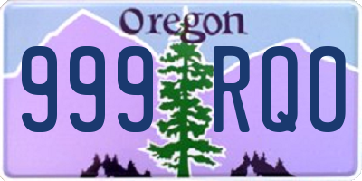 OR license plate 999RQO