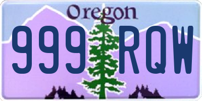 OR license plate 999RQW