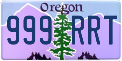 OR license plate 999RRT
