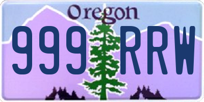 OR license plate 999RRW