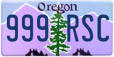 OR license plate 999RSC