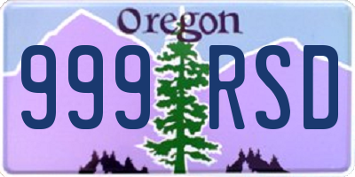 OR license plate 999RSD