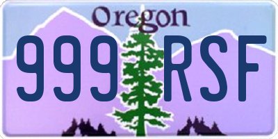 OR license plate 999RSF