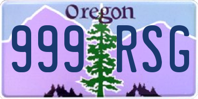 OR license plate 999RSG