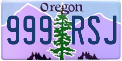 OR license plate 999RSJ