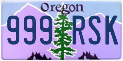 OR license plate 999RSK