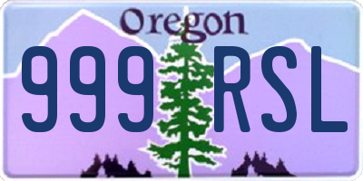 OR license plate 999RSL