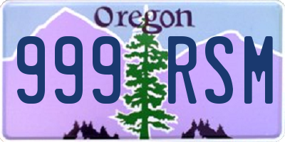 OR license plate 999RSM