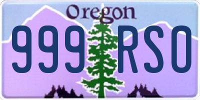 OR license plate 999RSO