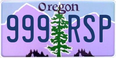 OR license plate 999RSP