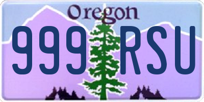 OR license plate 999RSU
