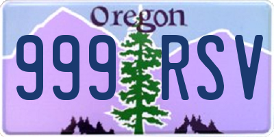 OR license plate 999RSV