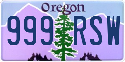 OR license plate 999RSW