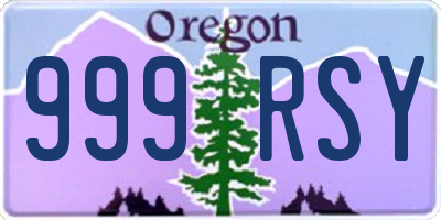 OR license plate 999RSY