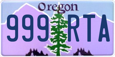 OR license plate 999RTA