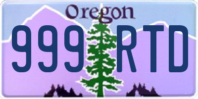 OR license plate 999RTD
