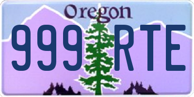 OR license plate 999RTE