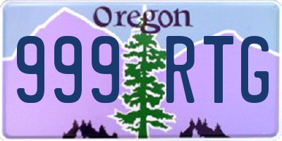 OR license plate 999RTG