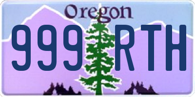 OR license plate 999RTH